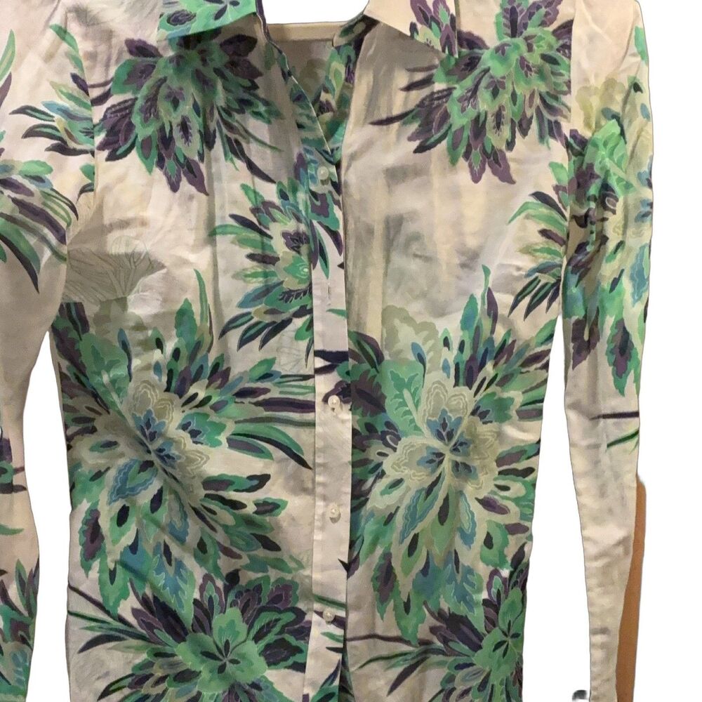2pc Lot Elie Tahari Floral Shirt & Alberto Makali Skirt Suit